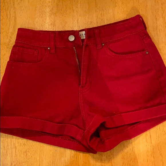 Red PacSun Jean Shorts - Picture 1 of 2